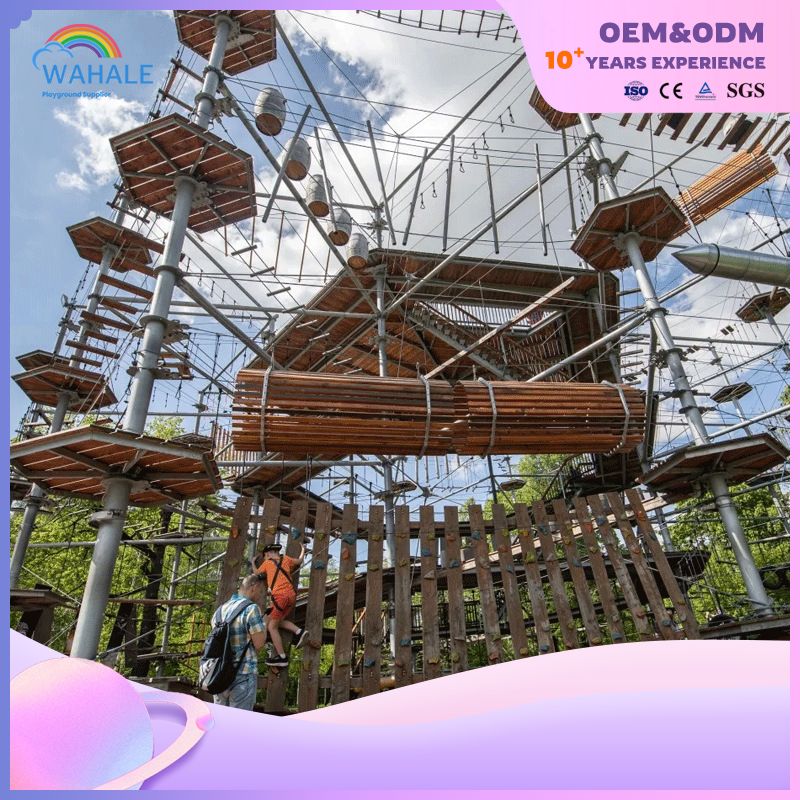 Scenic Area Outdoor Wooden Children's Warrior Adventure Playground Equipment Supplier