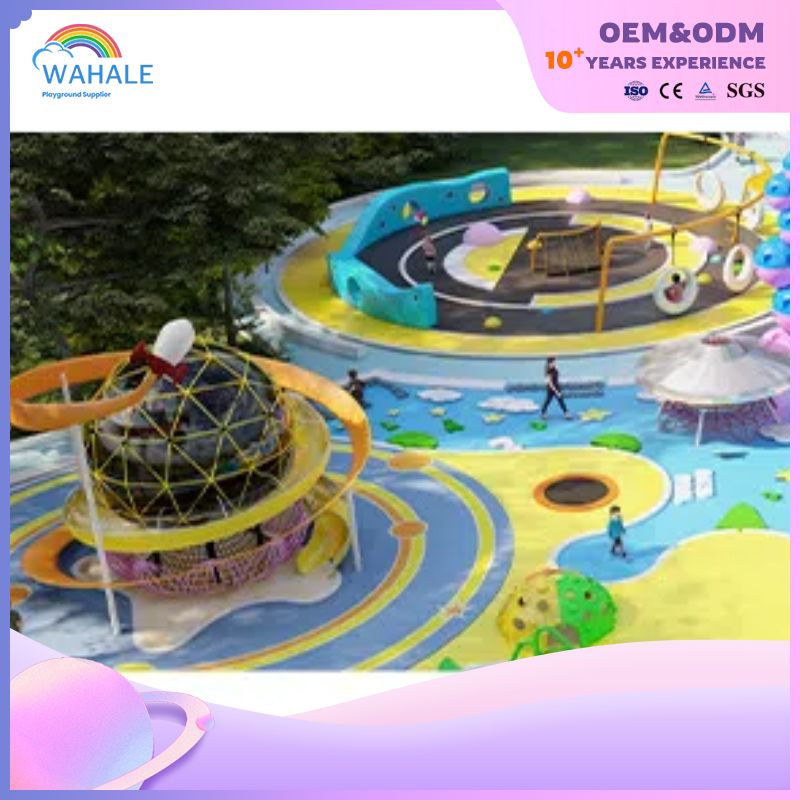 Interstellar Theme Customized Outdoor Sports Playground Children Color Rocket Shape Playground Equipment