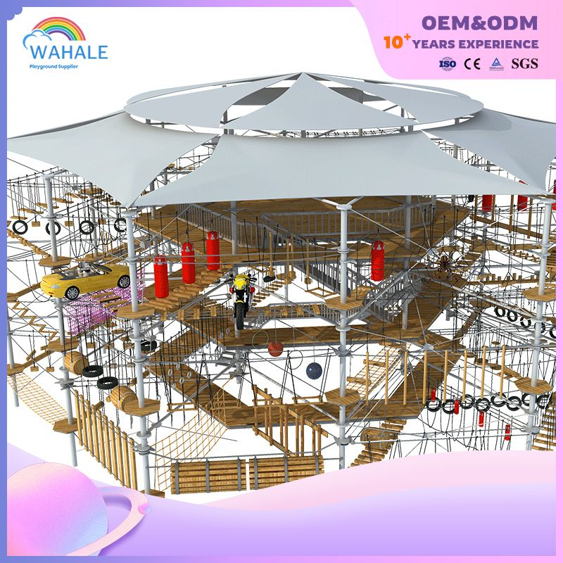 Park Outdoor Wooden Hexagonal Children Adventure Adventure Playground Equipment Wholesale