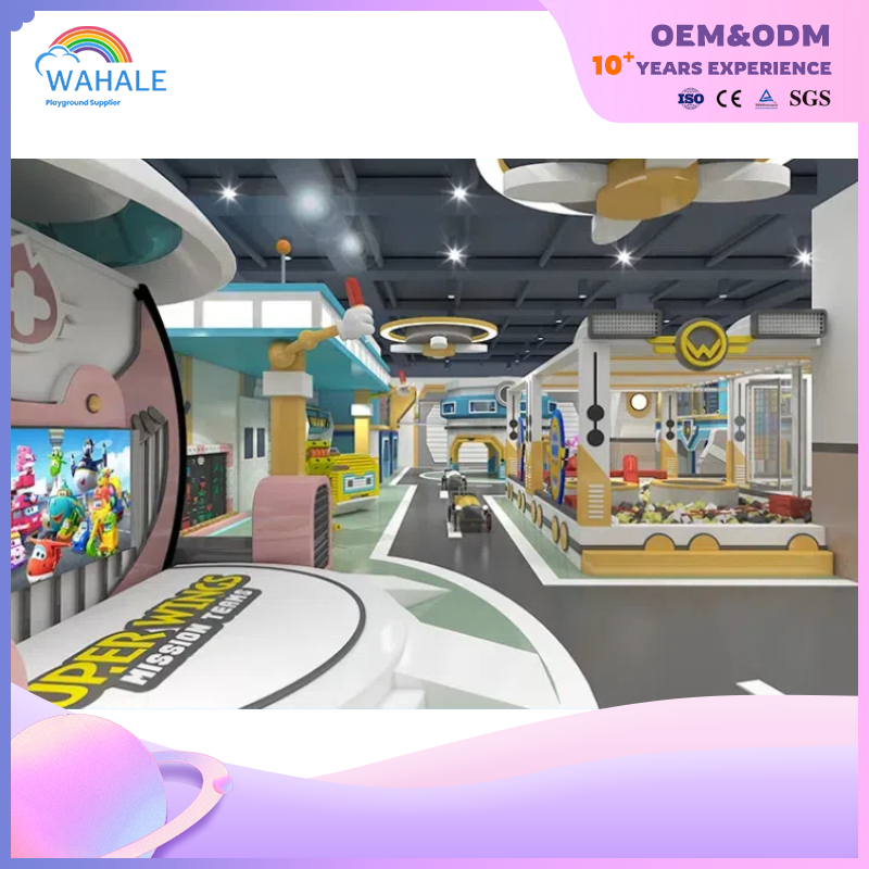 Shopping Mall Indoor Aircraft Model Theme Customized Soft-mounted Children's Playground Equipment