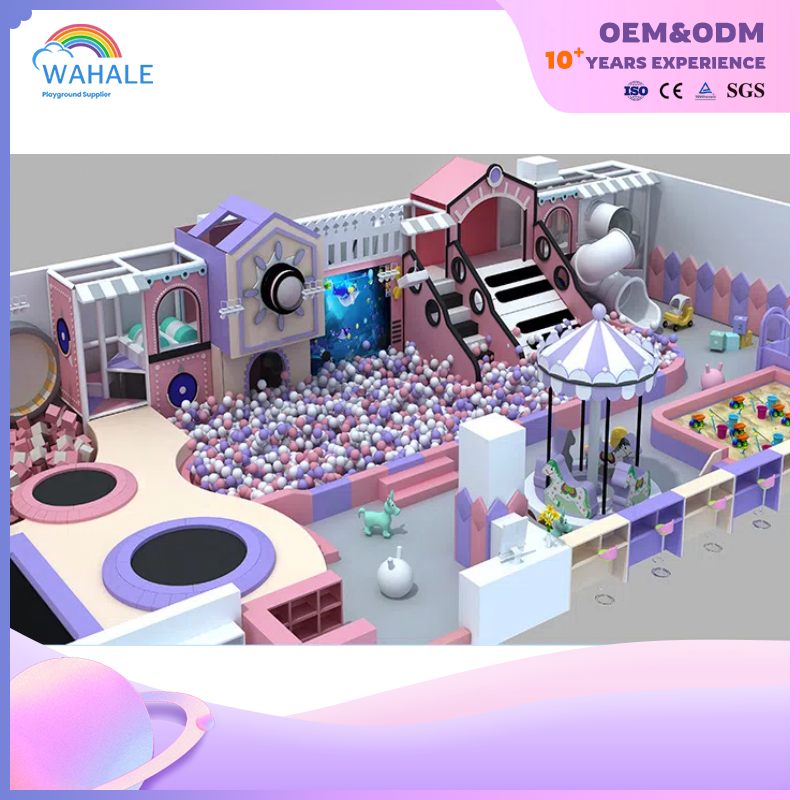 Coffee Shop Indoor Purple Soft House Modeling Children's Physical Exercise Playground Equipment Supplier