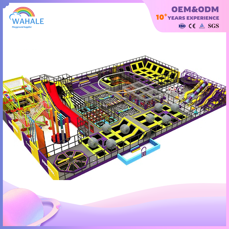 Mall Indoor Yellow Robot Theme Customized Children's Physical Training Trampoline Parkour Playground Equipment