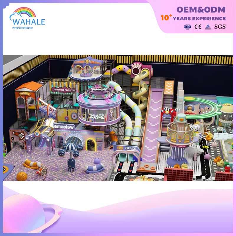 Mall Indoor Purple Video Game Theme Customized Children's Soft Sports Playground Equipment Dealer