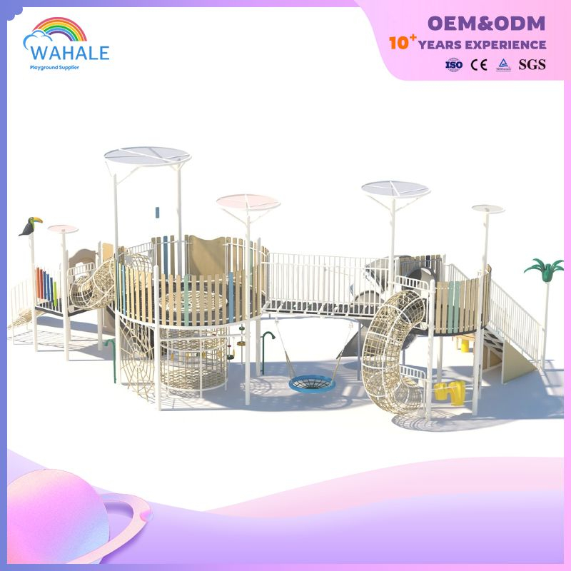 Community Outdoor Wooden Children Parent-child Interactive Playground Equipment Customization