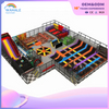 Macaron Color Indoor Suspension Bridge Trampoline Park Amusement Equipment Supplier
