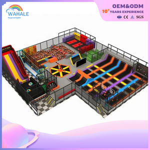 Macaron Color Indoor Suspension Bridge Trampoline Park Amusement Equipment Supplier