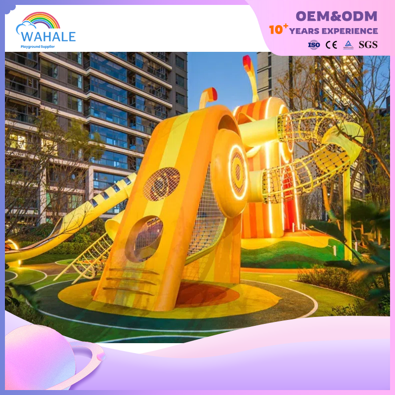 Community Outdoor Festive Rooster Shape Custom Children's Slide Playground Equipment