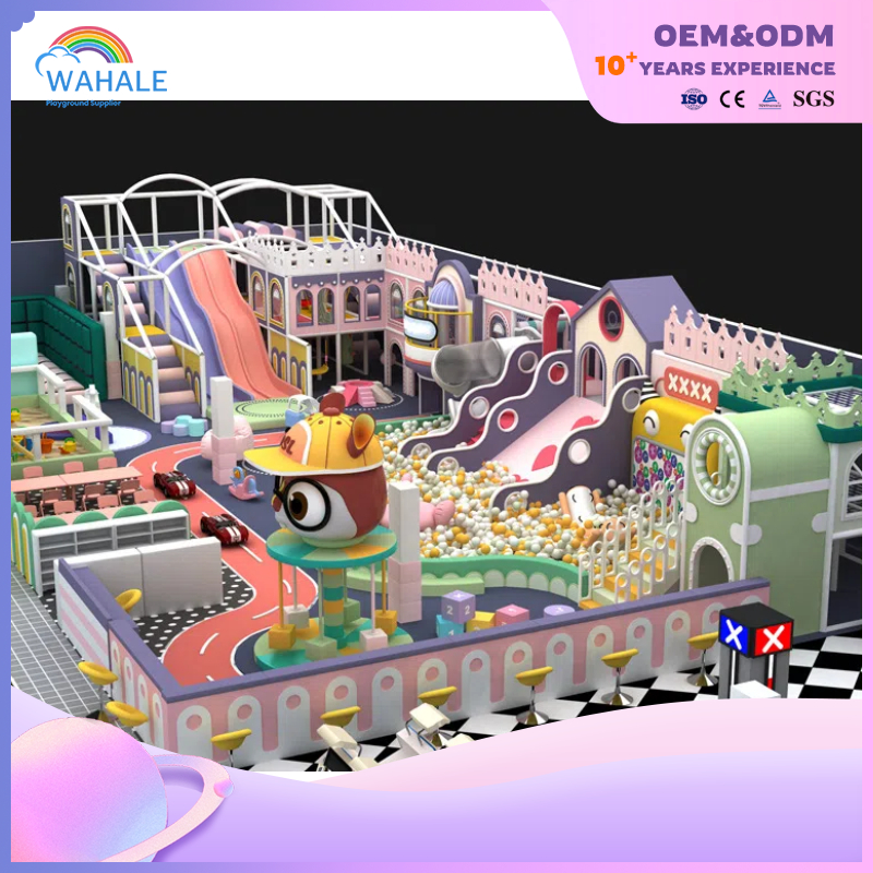 Mall Interior Pink Castle Theme Customized Children Soft Decoration Playground Equipment Builder