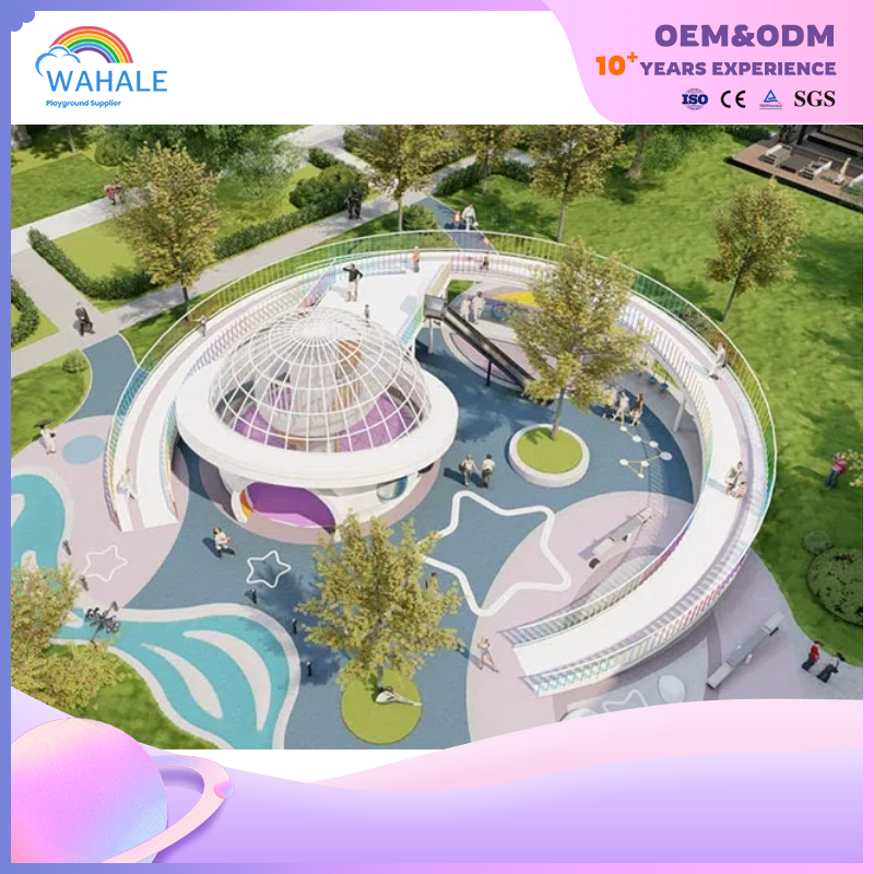 Custom Park Outdoor White Planet Shape Children's Playground Equipment Manufacturer