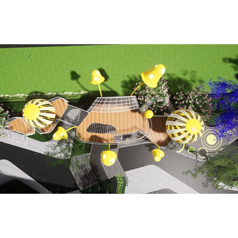 Yellow enoki mushroom shape tower