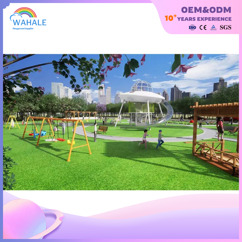 Scenic Spot Outdoor Custom White Flying Saucer Shape Children's Playground Equipment Manufacturer