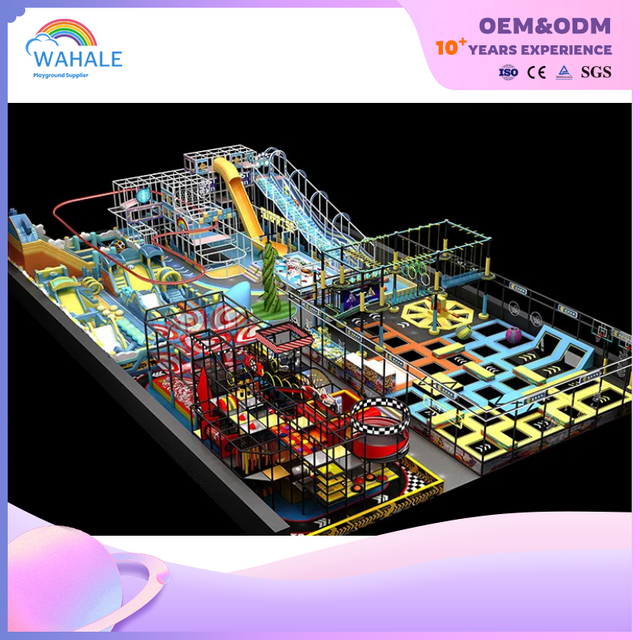 Mall Indoor Color Leap Slide Park Children's Parkour Trampoline Playground Equipment Dealer