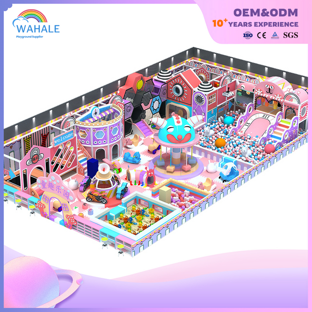 Purple Video Game Theme Custom Indoor Soft Installation Playground Children Indoor Crossing Equipment