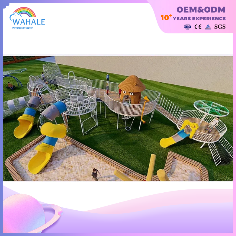 Customized Early Education Center Outdoor Wooden Children's Slide Playground Equipment Supplier