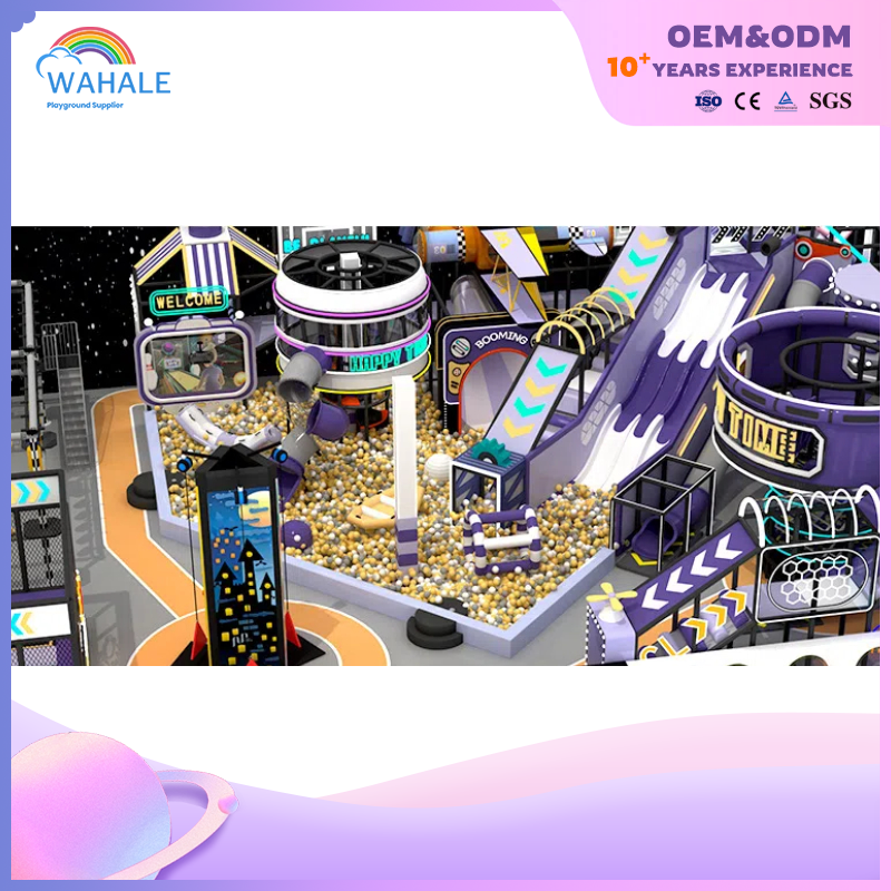 Mall Indoor Purple Department Children Parent-child Interactive Crossing Playground Equipment Suppliers