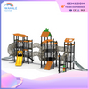 Park Outdoor Wooden House Shape Children's Climbing Slide Playground Equipment Supplier
