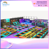Blue Video Game Theme Customized Children's Physical Training Trampoline Park Soft Installation Gorgeous Playground Equipment