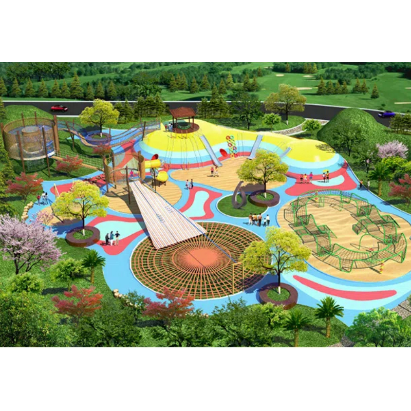 Colorful castle amusement park