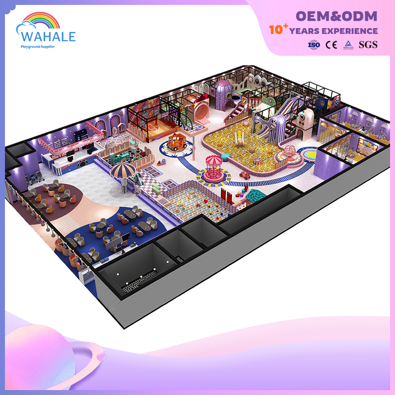 Sales Center Interior Purple House Modeling Custom Children Soft Installation Playground Equipment