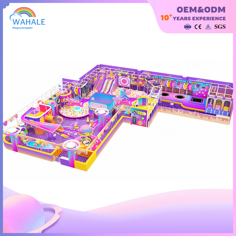 300-square-meter Indoor Purple Neon Video Game-themed Customized Children's Playground Equipment
