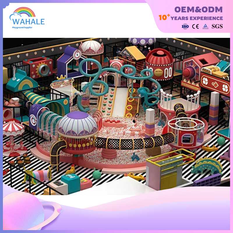 Wholesale of 300-square-meter Indoor Purple Castle-shaped Maze Children's Playground Equipment