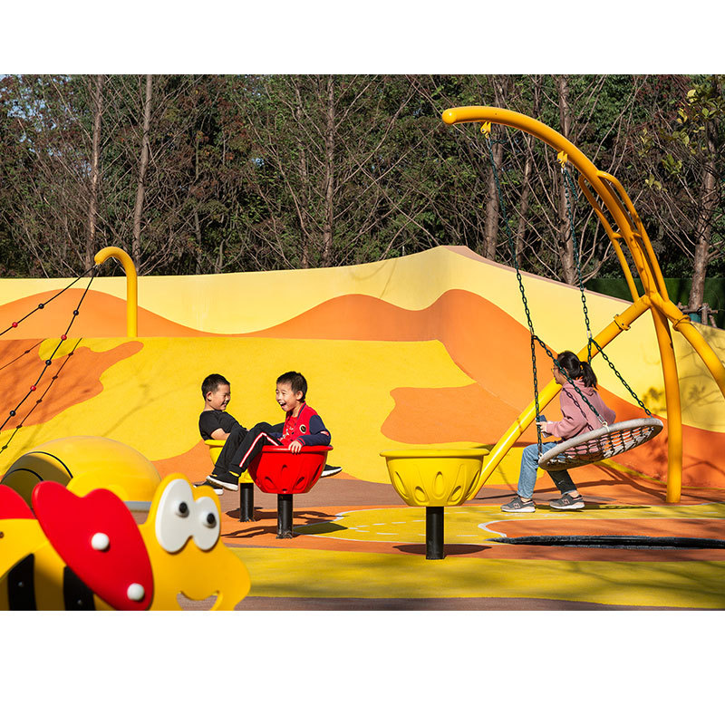 Black braided rope round swing