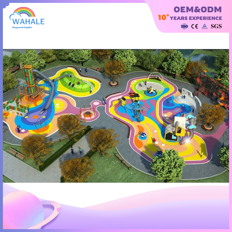 Scenic Spot Outdoor Color Wooden House Shape Playground Customized Children's Physical Training Park