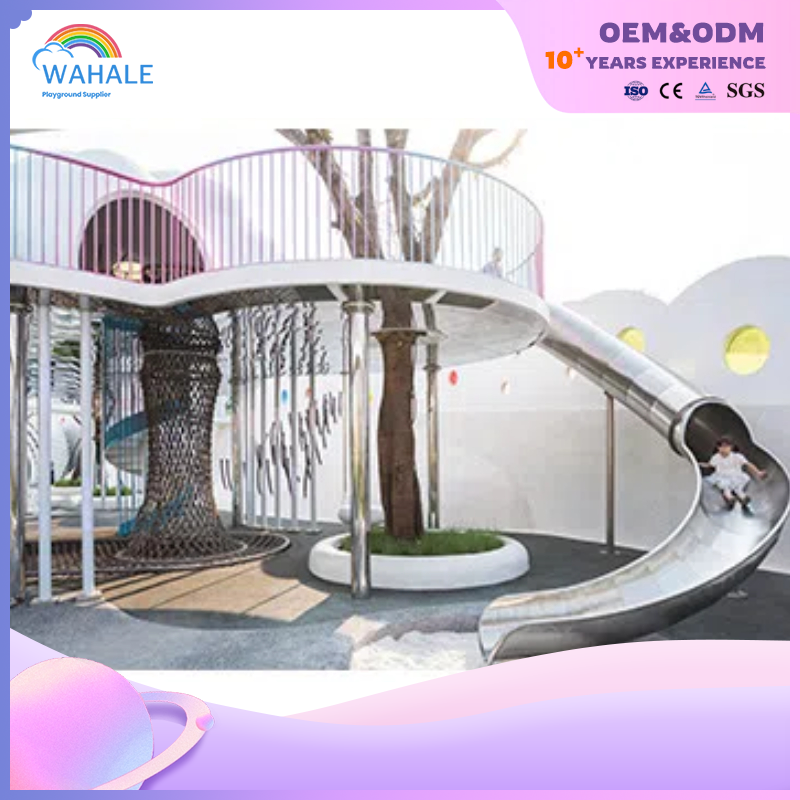 Scenic Area Outdoor White Cloud Shape Custom Playground Children's Colorful Wooden Crossing Park Facilities
