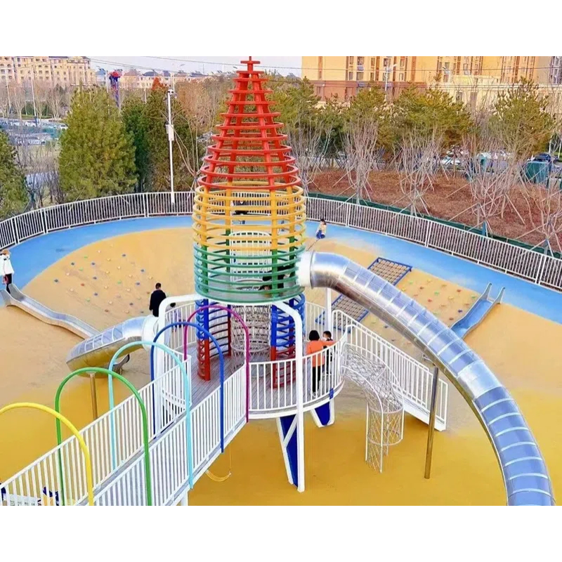 color rocket shaped amusement park