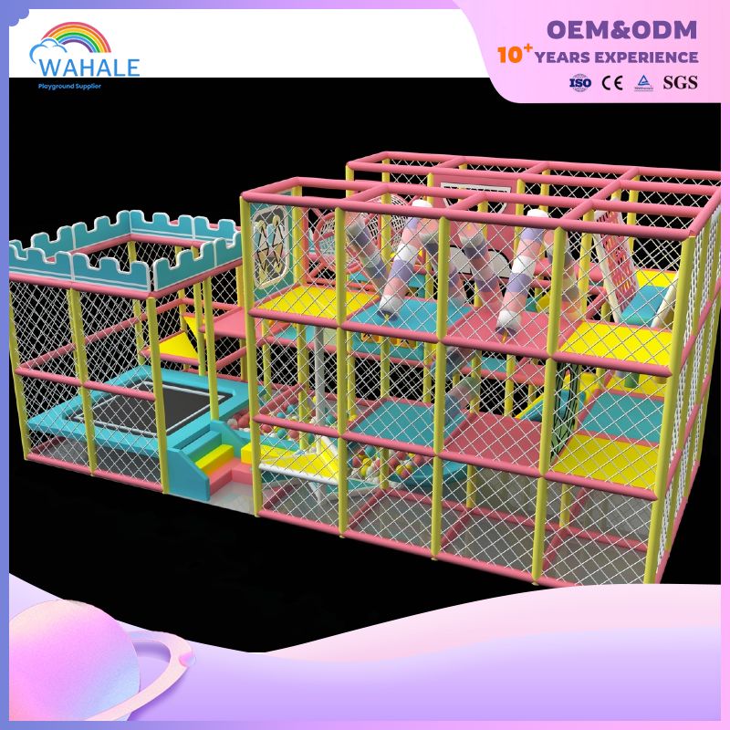 Pink Indoor Castle Maze Amusement Park Children's Soft Installation Playground Equipment Supplier