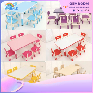 Kindergarten Table And Chair Plastic Graffiti Children's Table And Chair Set Children's Lifting Table