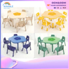 Macaron Color Indoor Special-shaped Multi-person Children's Table And Chair Equipment Customization