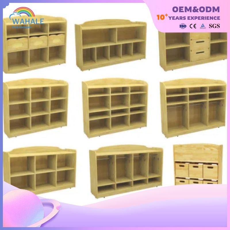 Children's Indoor Solid Wood Cabinet Toy Cabinet Clothing Cabinet Amusement Equipment Wholesale