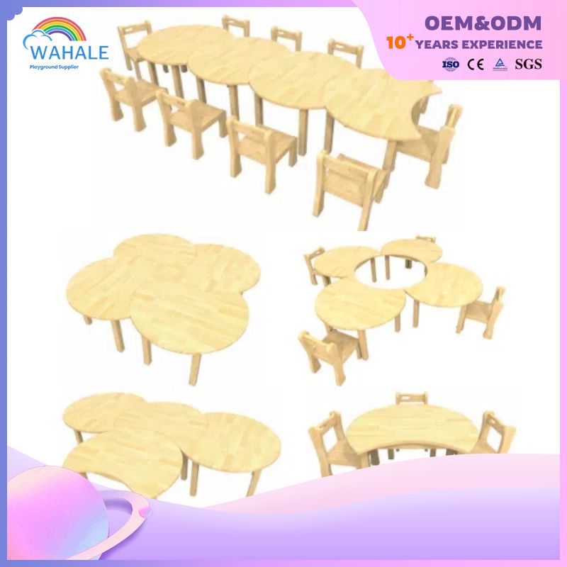 Children's Indoor Solid Wood Table And Chair Customized Special-shaped Children's Table And Chair Equipment