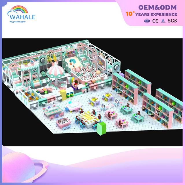 Mint Green Amusement Park Indoor Children Custom Fantasy Playground Equipment Wholesale