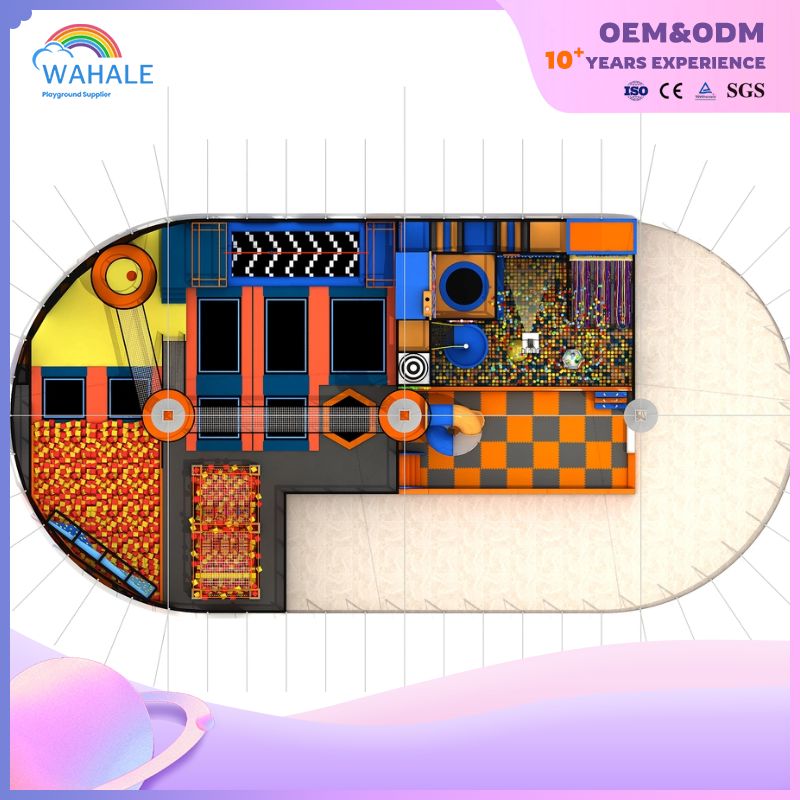 Macaron Color Children's Indoor Climbing Net Trampoline Park Equipment Wholesale