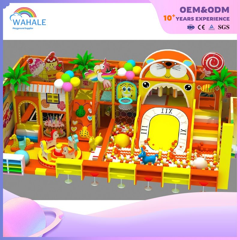Macaron theme customized children's play area kindergarten indoor playground