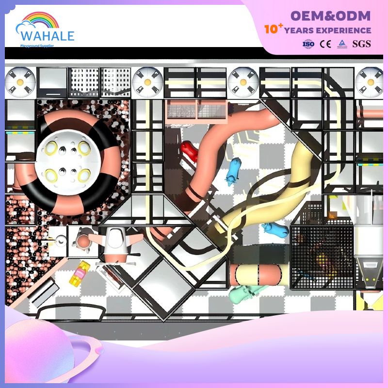 Macaron Theme Indoor Playground Ninja Sports Complex Indoor Adventure Park