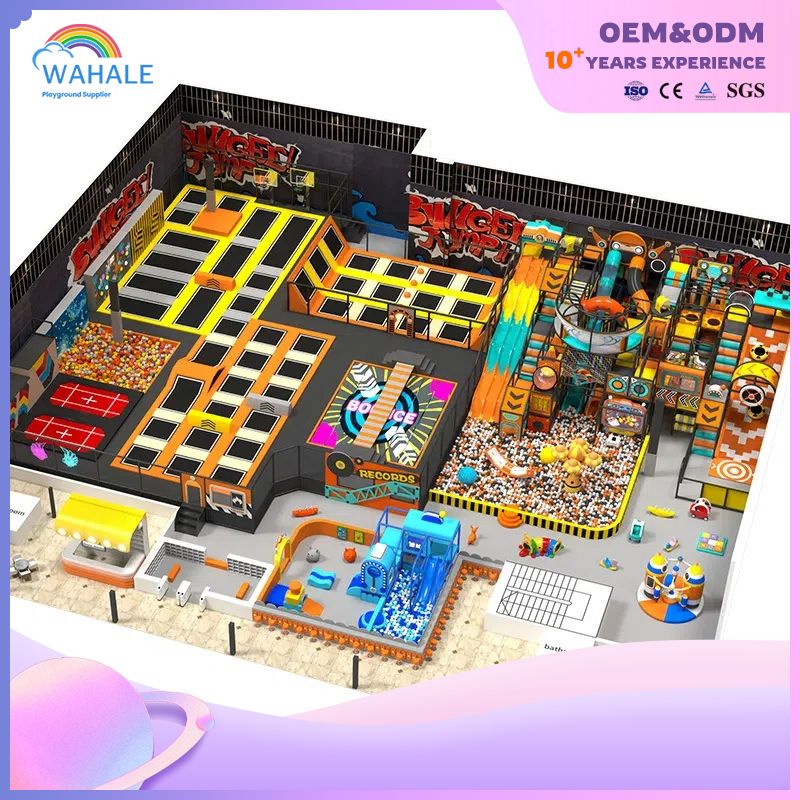 Hot Blood Theme Customized Children's Indoor Parkour Trampoline Park Soft Playground Equipment