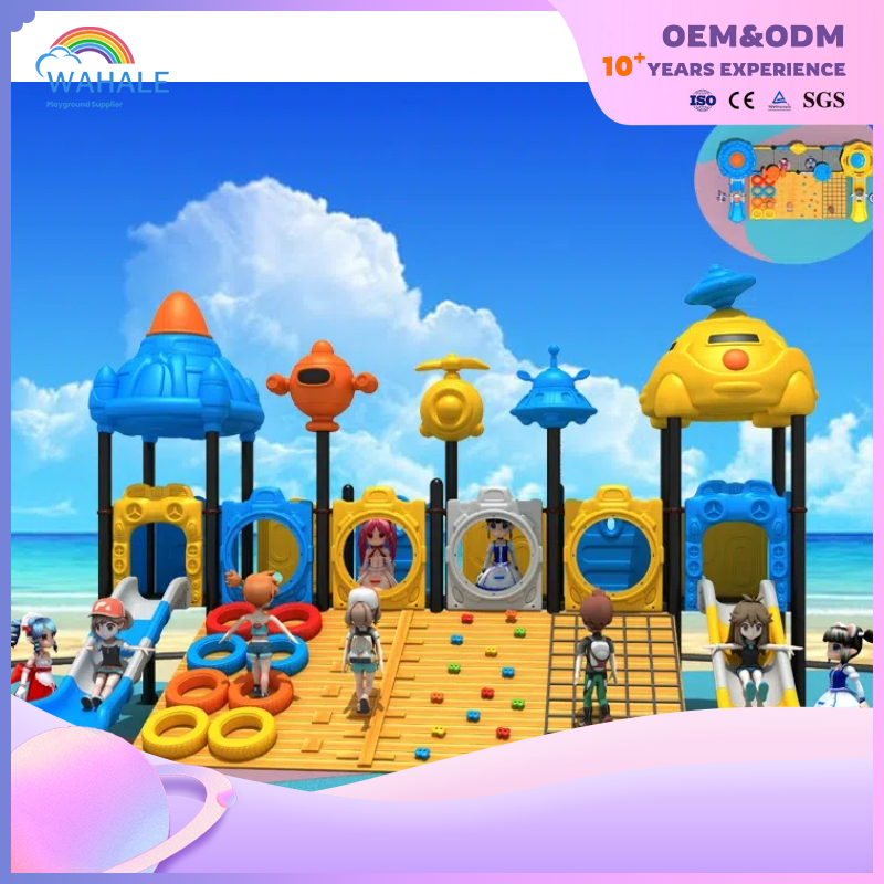 Park Outdoor Color Space Theme Customized Children's Slide Playground Equipment Supplier