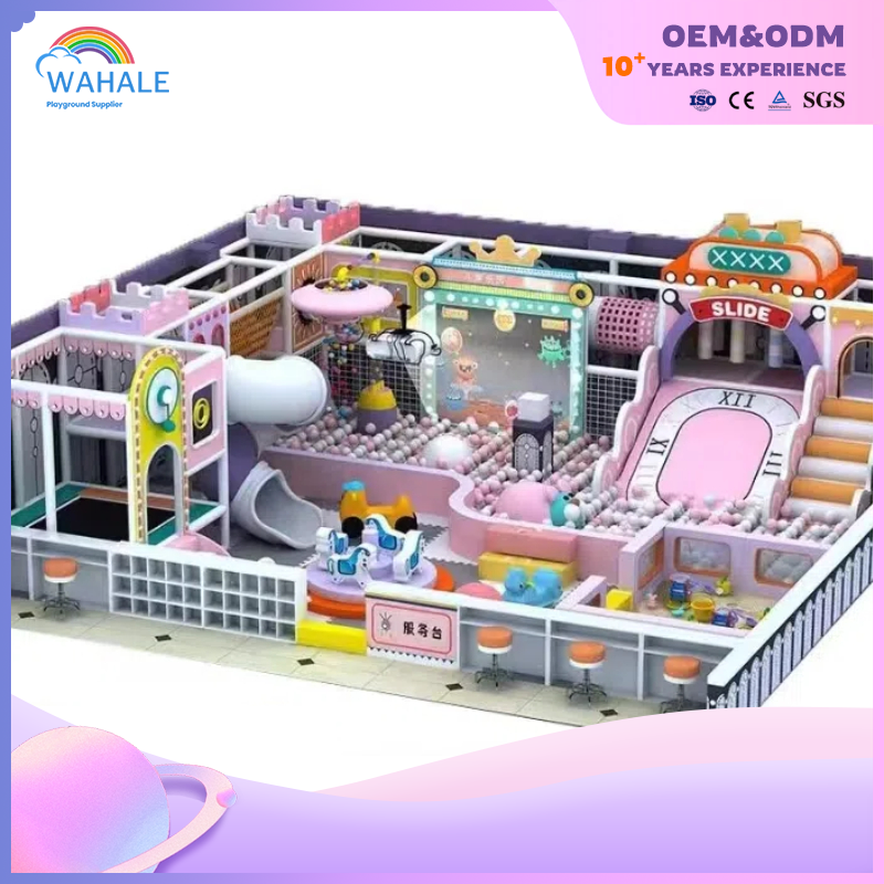 Purple Early Education Center Indoor Soft Decoration Castle Theme Customized Children's Playground Equipment