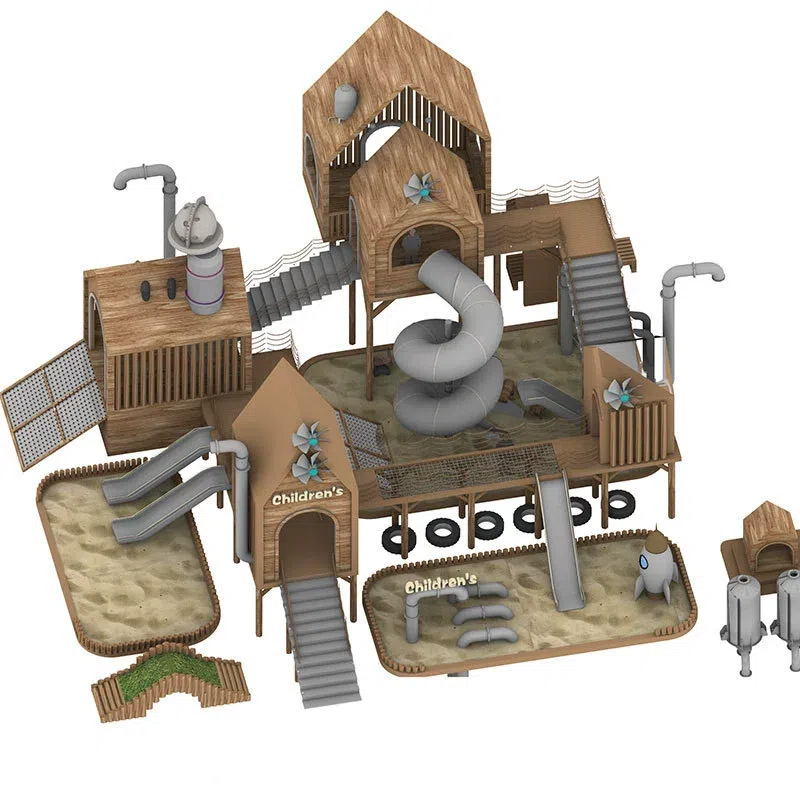 Rocket shaped sand pond