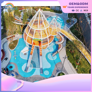 Community Outdoor Wave Island Theme Customized Children's Climbing Playground Equipment Builder
