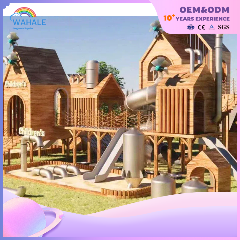 Scenic Spot Outdoor Wooden House Modeling Custom Children's Sand Pond Playground Equipment Supplier
