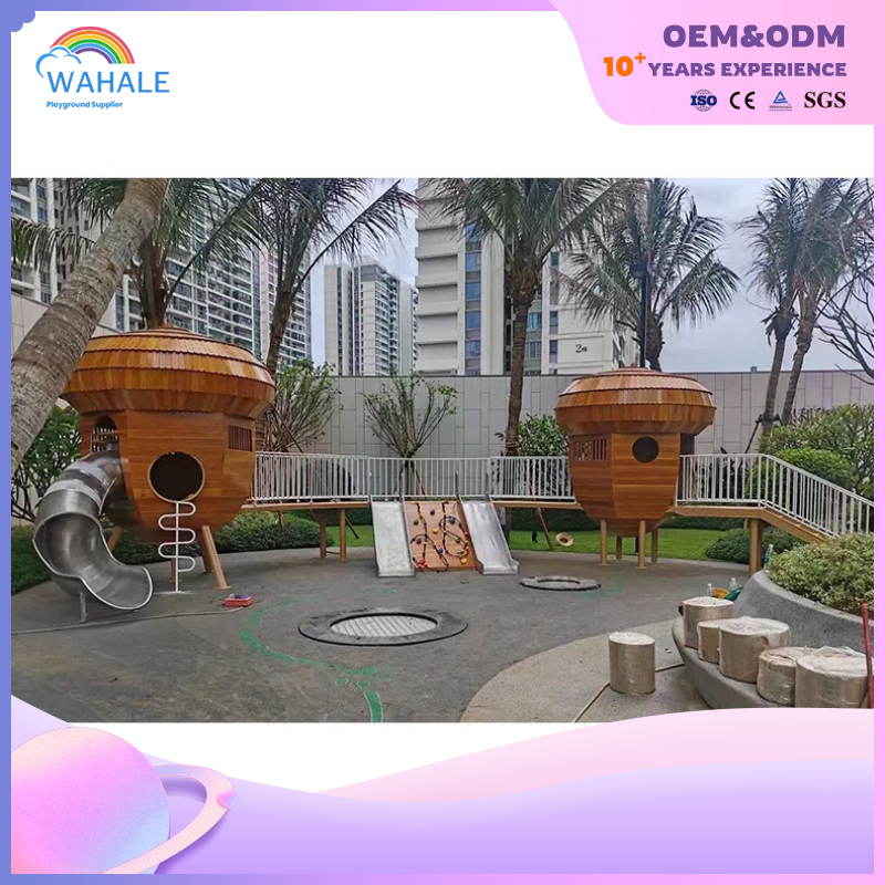 Sales Center Indoor Wood Acorn Shape Custom Children's Playground Equipment Wholesale