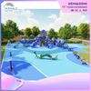 Community outdoor blue space shuttle theme customized children's slide playground equipment