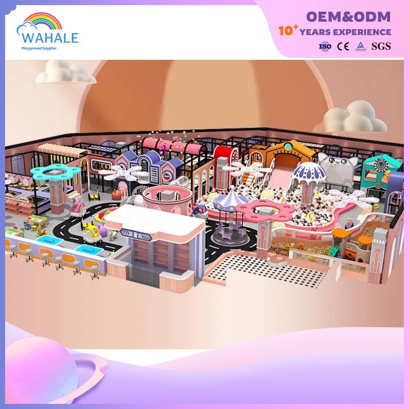 Shopping Mall Indoor Pink Theme Custom Soft Decoration Cartoon Playground Equipment Sale