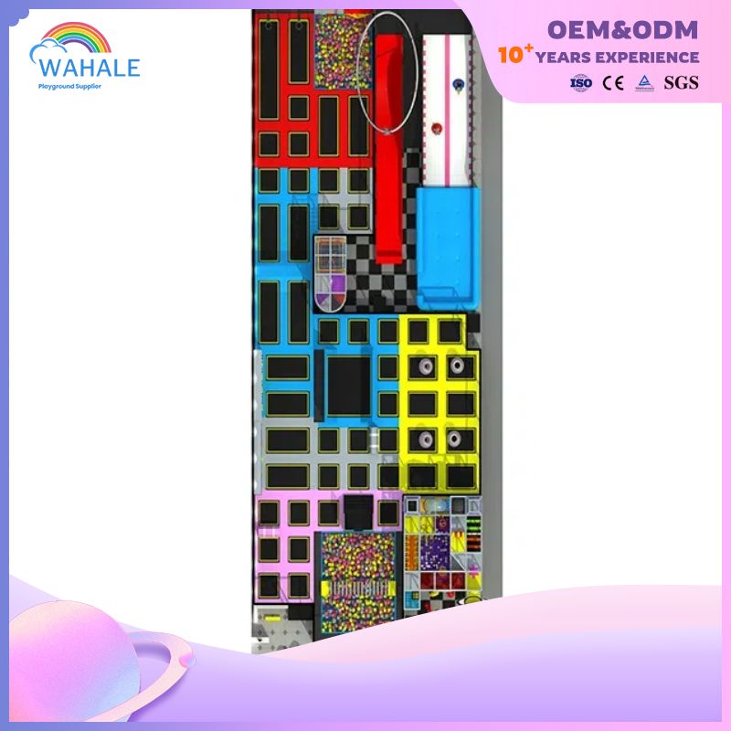 Large indoor interactive trampoline park custom color children's sports playground equipment