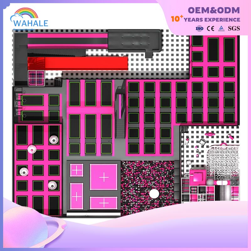 The New Phosphor Powder Custom Children's Parkour Trampoline Indoor Soft Outfit Warriors Go Through The Park Sale