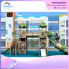 Kindergarten outdoor forest theme customized children's slide park playground equipment supplier